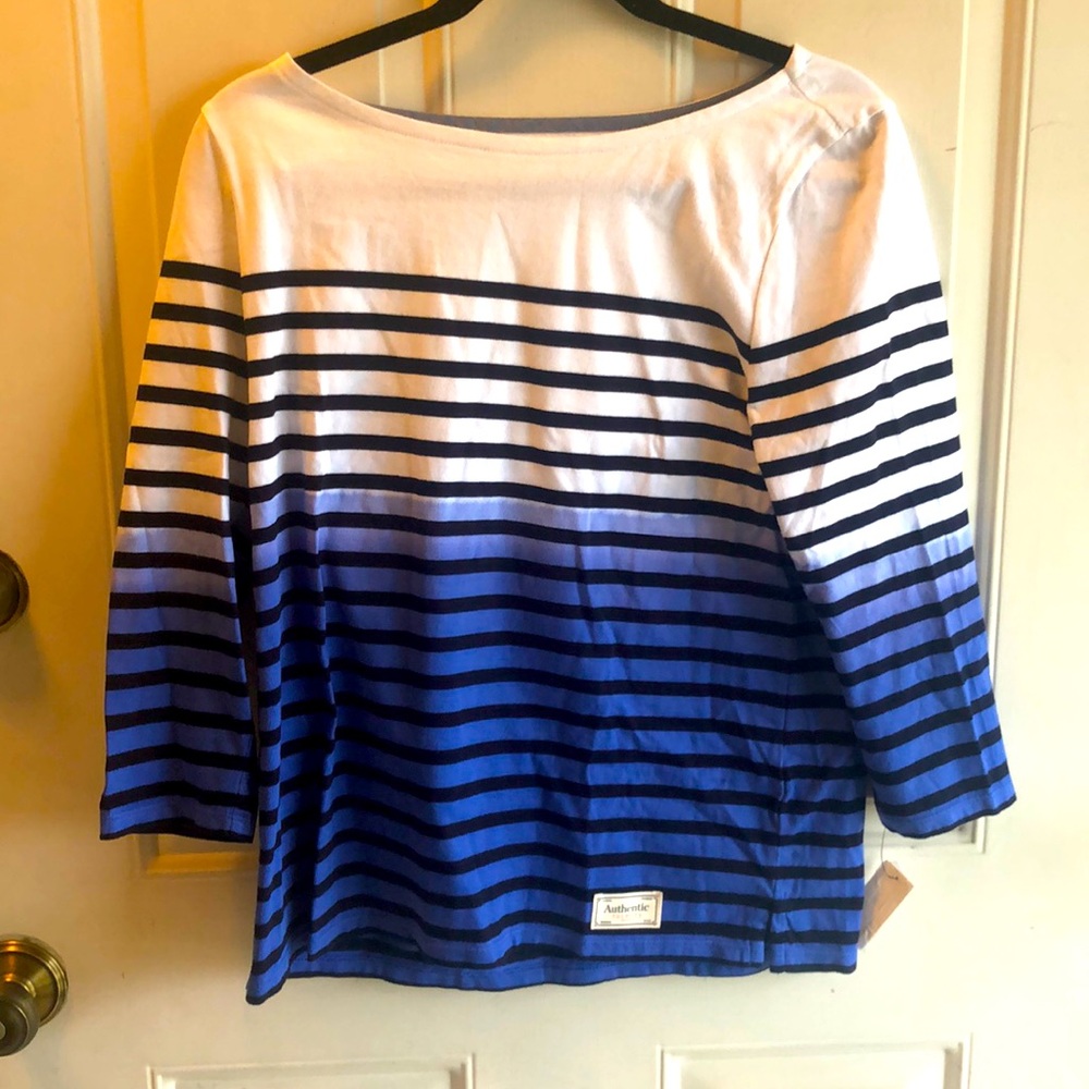 Classic Talbots long-sleeve stripped shirt